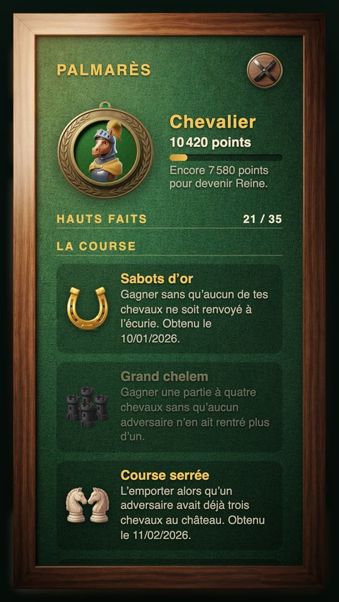 Le palmarès et les rangs
